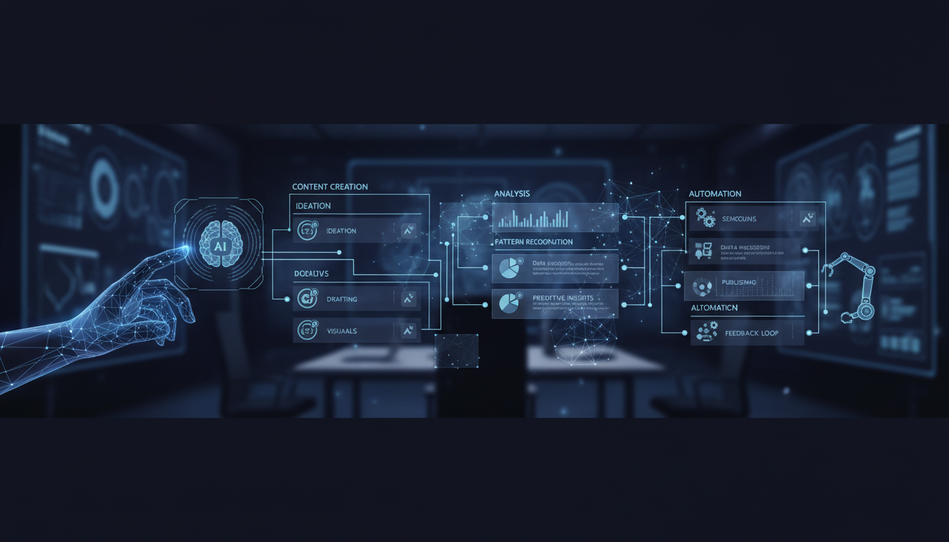 Ilustrasi penggunaan AI Tools dalam workflow kerja digital dan produktivitas