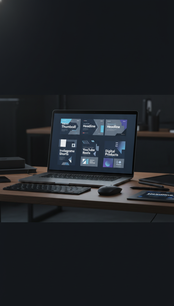 Template thumbnail cover kit konten untuk creator YouTube, Reels, dan Shorts