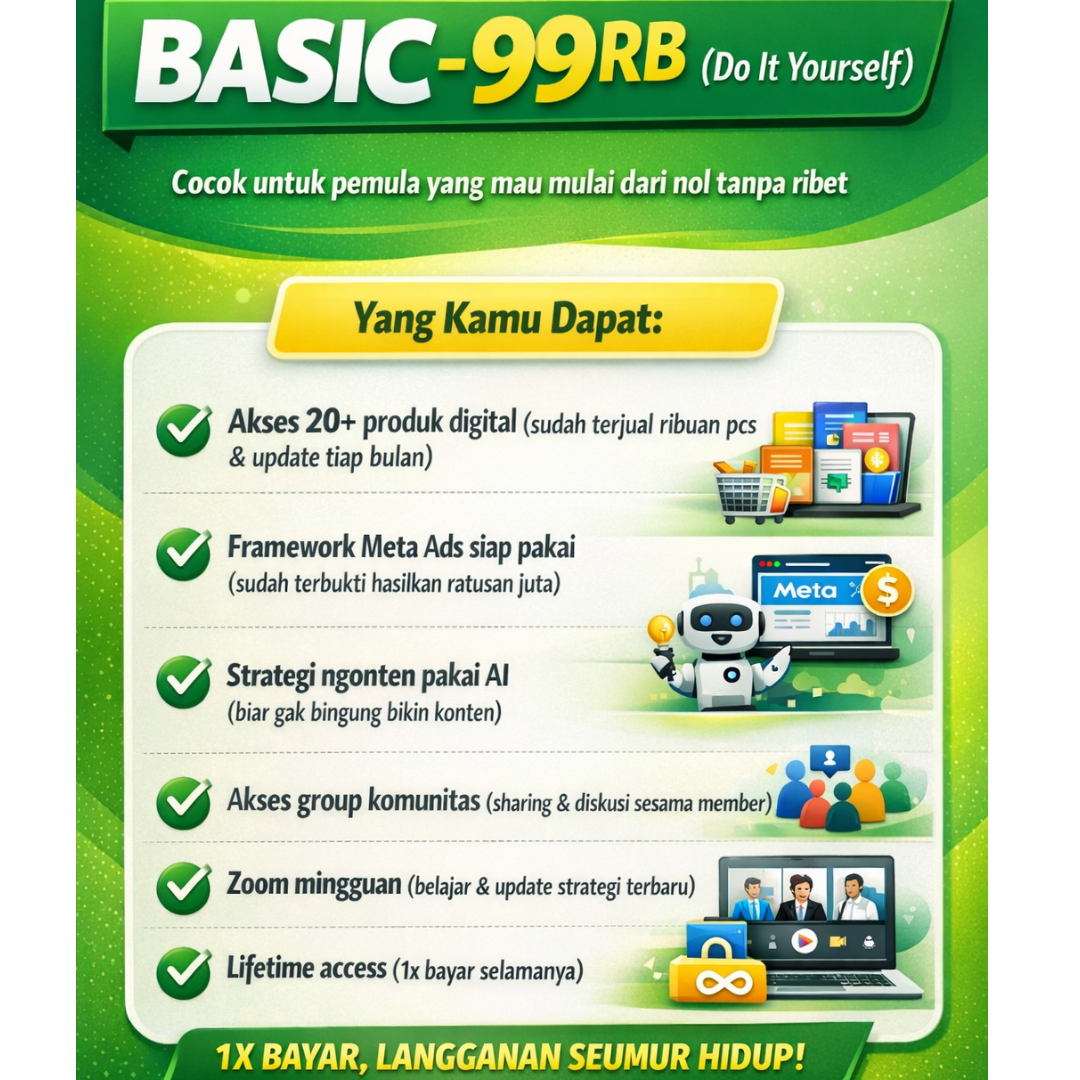 Review ADC paket basic affiliate marketing 99rb untuk pemula dengan akses lifetime dan strategi meta ads